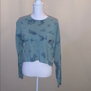 Pink VS green tie dye crop top